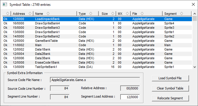 Symbols file